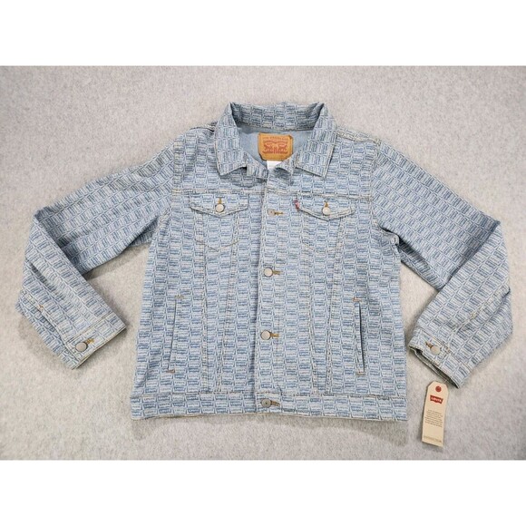 Levi Strauss Youth Blue Denim Logo Button Jacket Girls Sz 12-13 Yrs Womens Small - Picture 13 of 13